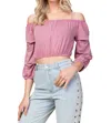 Honey Punch Wild Child Crop Top In Mauve In Multi