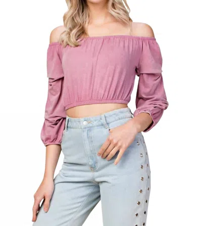 Honey Punch Wild Child Crop Top In Mauve In Pink