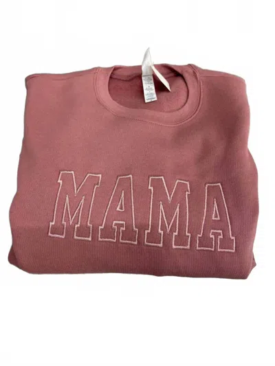 Honey Soul Women's Neutral Embroidered Mama Sweatshirt In Mauve In Pink