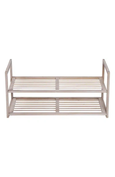 Honey-can-do 2-tier Stackable Bamboo Shoe Rack In White