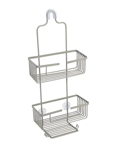 Honey-can-do Satin Nickel 3-tier Hanging Shower Caddy In Silver