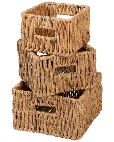 Honey-can-do Set Of 3 Square Nested Baskets In Brown