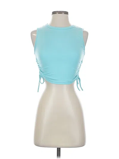 Pre-owned Honeycut Tank Top Teal Halter Neckline Tops In Blue