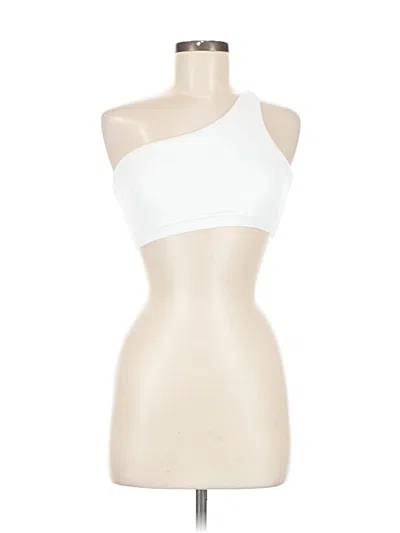 Pre-owned Honeycut Tank Top White One Shoulder Neckline Tops