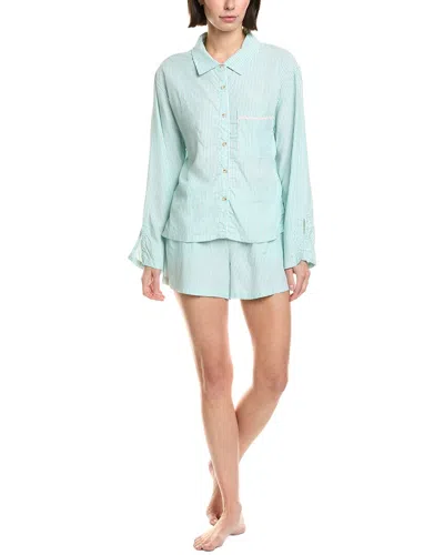 Honeydew 2pc Awaken Long Sleeve Shortie Set In Blue