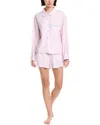 Honeydew 2pc Awaken Long Sleeve Shortie Set In Pink