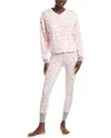 Honeydew 2pc Back In Bed Long Henley Set In Pink