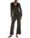 Honeydew 2pc Dream Queen Lounge Zipper Set In Black