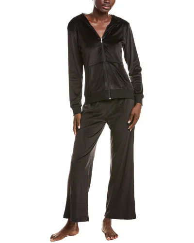 Honeydew 2pc Dream Queen Lounge Zipper Set In Black