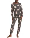 Honeydew 2pc Star Seeker Brushed Jersey Lounge Set In Black