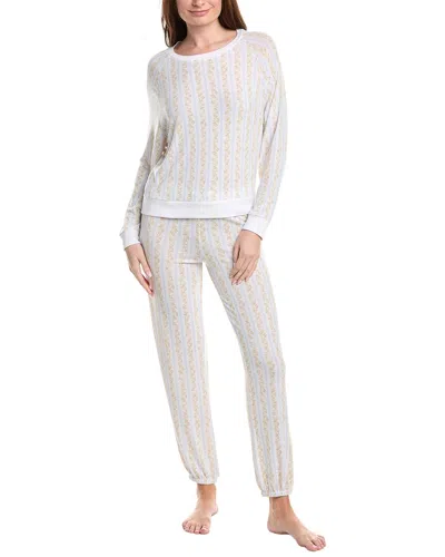Honeydew 2pc Star Seeker Brushed Jersey Lounge Set In White