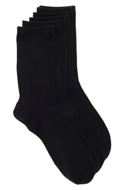 Honeydew 3-pack Fine Rib Crew Socks In Black