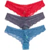 Honeydew 3-pack Lace Thong In Red Multi