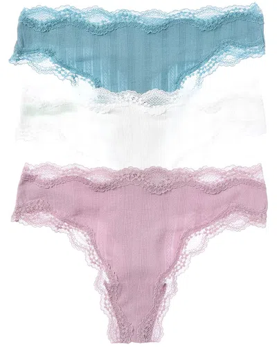 Honeydew 3pk Lorelai Pointelle Hi-cut Thong In Multi
