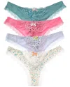 HONEYDEW 4PK WILLOW LACE THONG