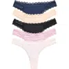 Honeydew 5-pack Ella Thongs In Basics 2 (bas2)