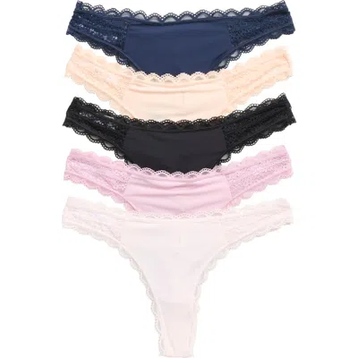 Honeydew 5-pack Ella Thongs In Basics 2 (bas2)