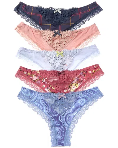 Honeydew 5pk Willow Thong In Multi