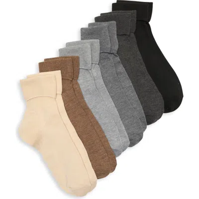 Honeydew 6-pack Everyday Turn Cuff Quarter Socks In Multi
