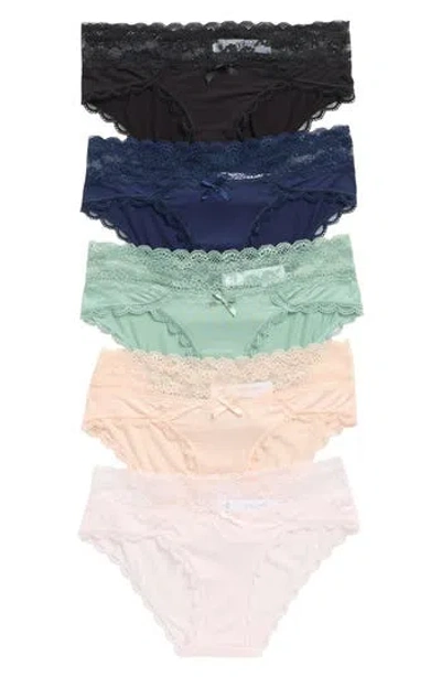Honeydew Ahna 5-pack Lace Low Rise Hipster Panties In Multi