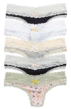 Honeydew Ahna Lace Trim Thong In Grey Multi