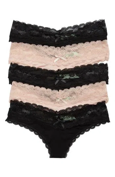 Honeydew Ahna Lace Trim Thong In Multi