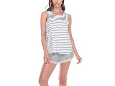 Honeydew All American Jersey Lace Shortie Set In White