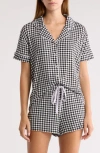 Honeydew All American Shortie Pajamas In Black N' White Check