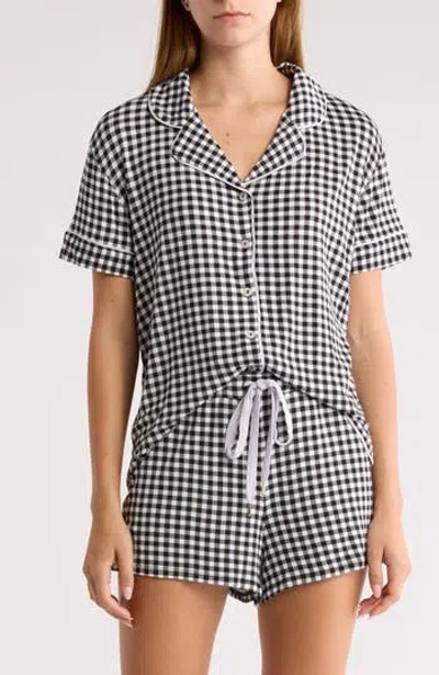 Honeydew All American Shortie Pajamas In Black N' White Check
