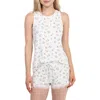 Honeydew All American Tank Top & Shorts Pajamas Set In Ivory Rosebuds