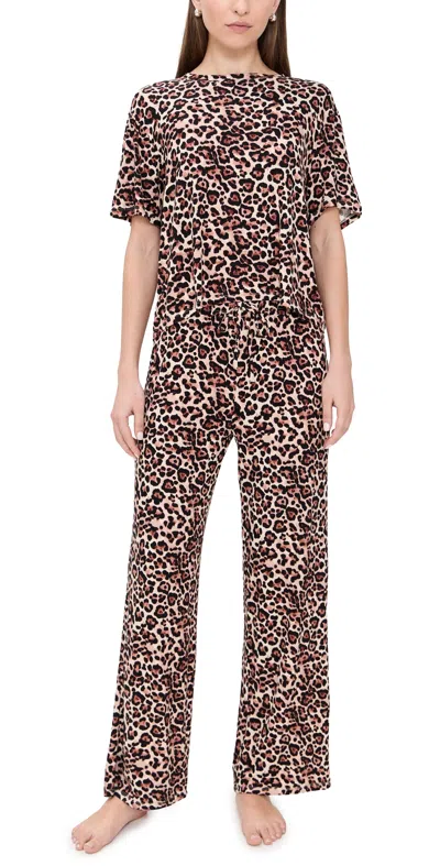 Honeydew All American Tee Pants Set Caramel Leopard In Animal Print