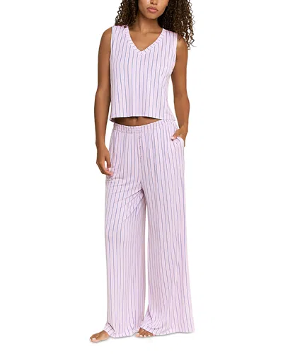 Honeydew All American V Tank Pajama Set In Purple
