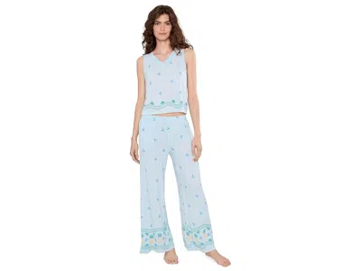 Honeydew All American V Tank Pants Set Women's Pajama Sets Ocean Glow Pineapple: Md In Blue