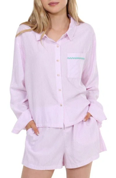 Honeydew Awaken Long Sleeve Shorts Pajamas In Strawberry