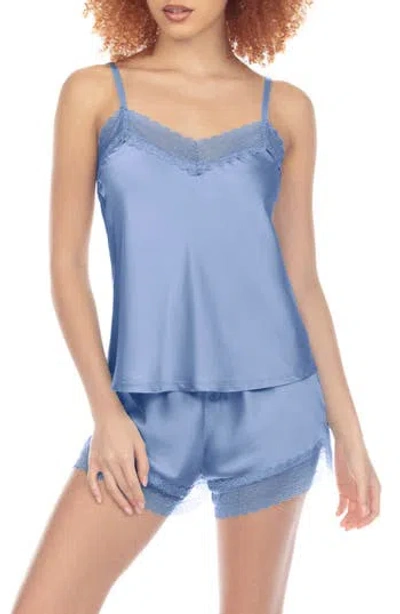 Honeydew Beauty Sleep Satin Camisole & Shorts Pajamas In Blue