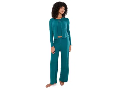 Honeydew Blissful Cami Pants Set With Cardigan Women's Clothing Bluegrass: Lg 29, Polyester/spandex In Green