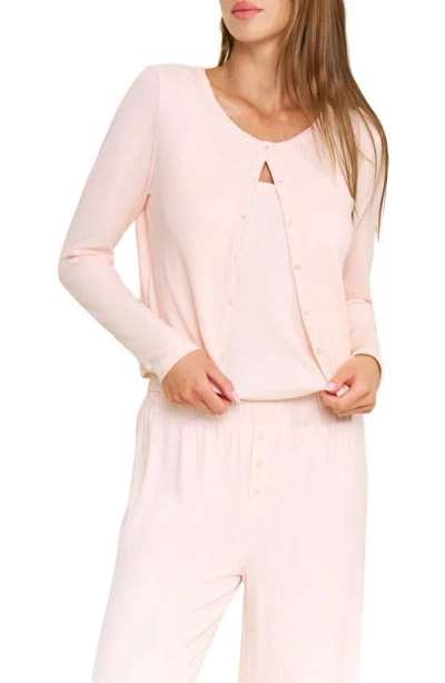 Honeydew Blissful Pointelle Cardigan In Pink