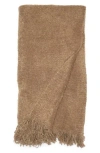 Honeydew Bouclé Knit Throw Blanket In Brown