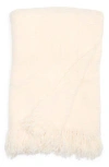 Honeydew Bouclé Knit Throw Blanket In White