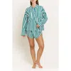 Honeydew Brunch Date Long Sleeve Shorts Pajamas In Green