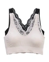Honeydew Caitlyn Reversible Bralette, Set Of 2 In Black/seltzer