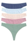 Honeydew Chrissy Assorted 5-pack Thongs In Multi