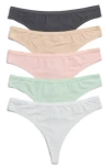 Honeydew Chrissy Assorted 5-pack Thongs In Multi