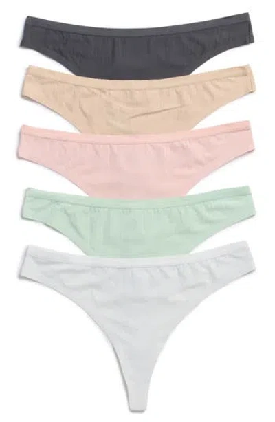 Honeydew Chrissy Assorted 5-pack Thongs In Multi
