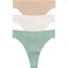 Honeydew Cool Luxe 3-pack Thongs In Pattern