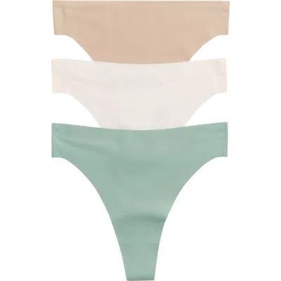 Honeydew Cool Luxe 3-pack Thongs In Pattern