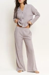 Honeydew Cozy Up Cardigan Long Pajamas In Gray