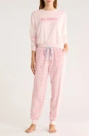 Honeydew Cozy Velour Top & Joggers Pajamas In Pink