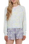 Honeydew Cuddle Crew Floral Rib Short Pajamas In Gray