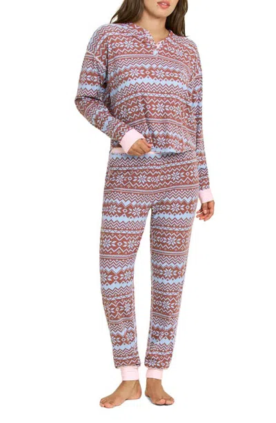 Honeydew Cuddle Crew Henley Pajamas In Multi